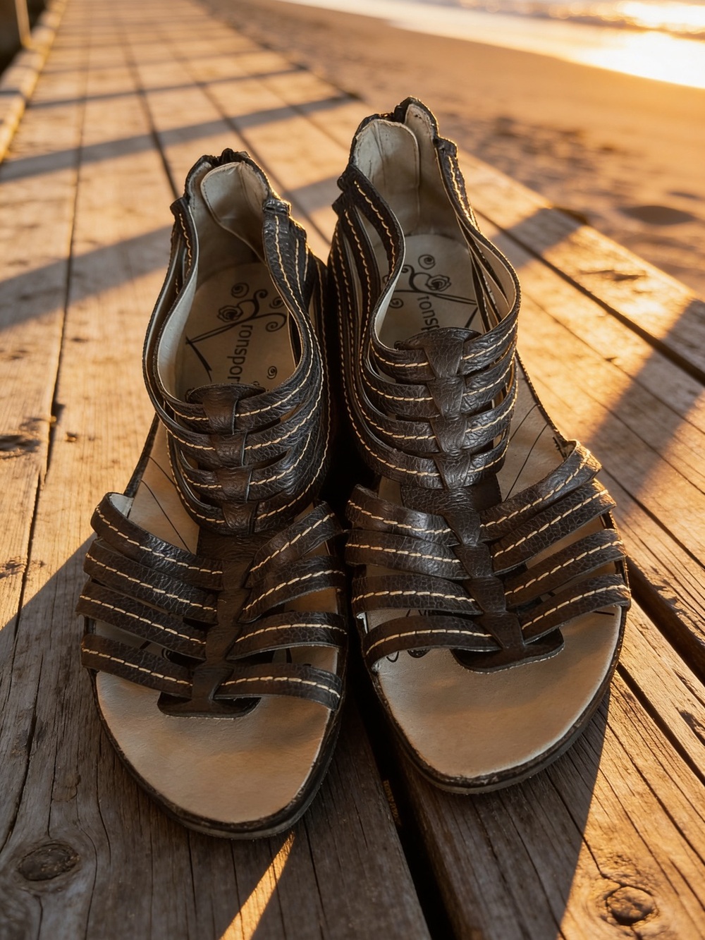 Women’s Strappy Gladiator Sandals in Dark Gray - Comfort Footwear